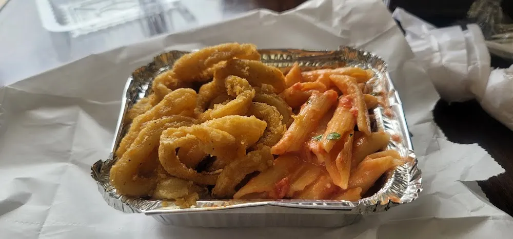 Combination of Penne Alla Vodka and Fried Calamari